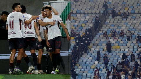 Hubo disturbios en la clasificación de Lanús a la semifinal de la Copa Sudamericana / FOTO: EFE