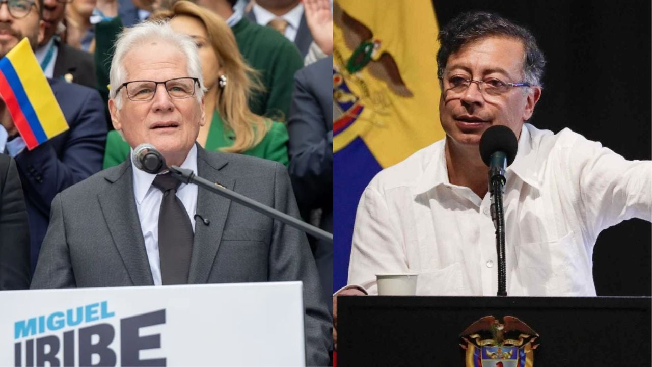Miguel Uribe Londoño y Gustavo Petro | Foto AFP