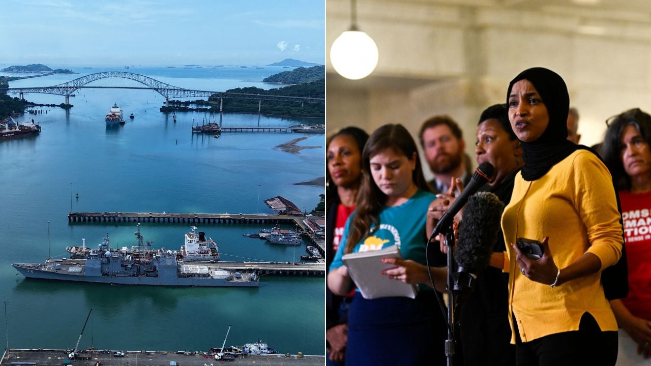 Buque militar estadounidense/ Ilhan Omar - Fotos AFP