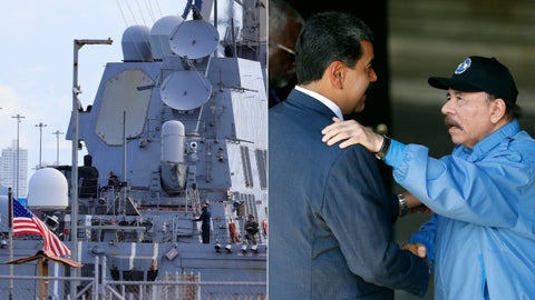 Buque destructor estadounidense - Nicolás Maduro y Daniel Ortega - Fotos EFE