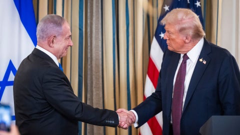 El presidente de Estados Unidos, Donald Trump, y el primer ministro de Israel, Benjamín Netanyahu - EFE