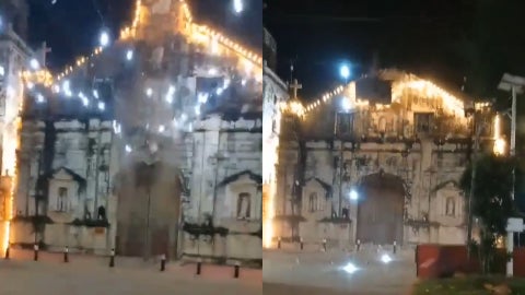 Iglesia se cae en Filipinas / FOTO: Captura de pantalla
