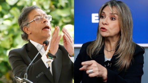 Gustavo Petro y Viclky Dávila / FOTO: EFE