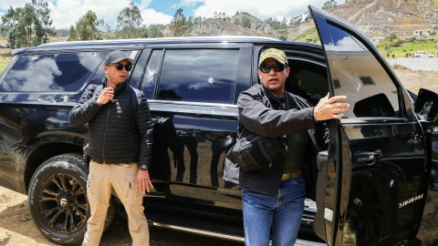 Foto de esquema de seguridad de Daniel Noboa (AFP)