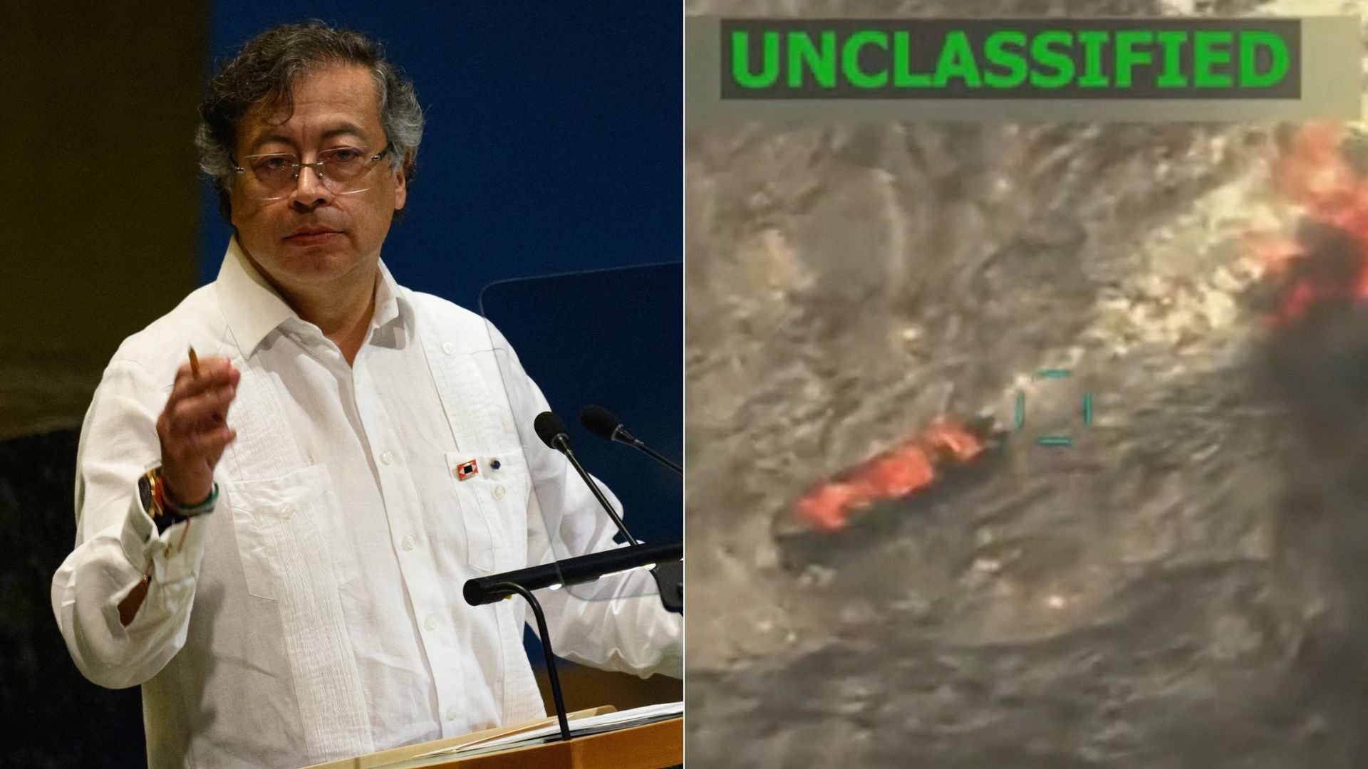 Gustavo Petro/ Ataque a mediados de septiembre de EE. UU. a narcolancha en el Caribe - Fotos de referencia AFP