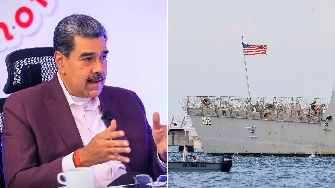 Nicolás Maduro/ Buque destructor estadounidense - Foto EFE