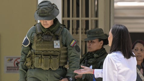 María Corina Machado el día de la votación - AFP