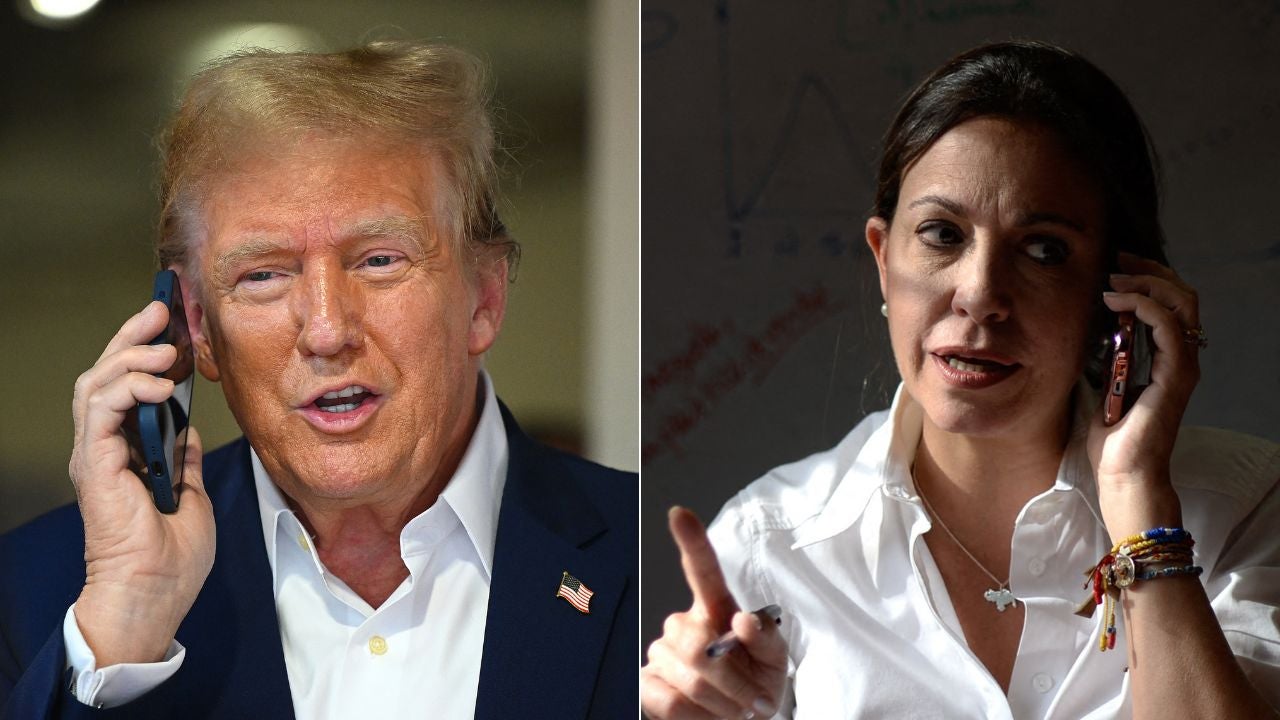 Donald Trump/ María Corina Machado - Fotos AFP