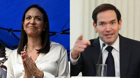 María Corina Machado/ Marco Rubio - Fotos AFP
