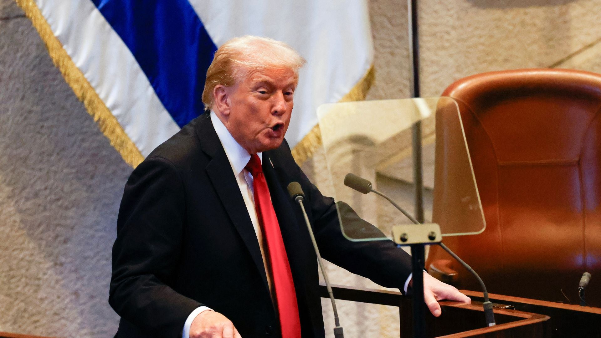 Donald Trump ante el Parlamento de Israel - Foto AFP