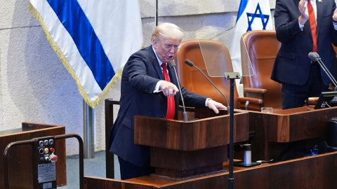 Donald Trump ante el Parlamento de Israel - Foto AFP