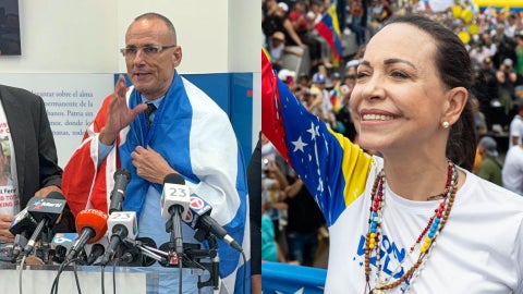 José Daniel Ferrer, opositor cubano, y María Corina Machado, galardonada con el Nobel de Paz - Foto: EFE