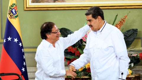 Gustavo Petro y Nicolás Maduro - Foto AFP