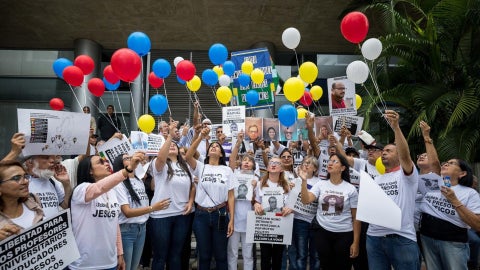 Protesta de familiares de presos políticos en Venezuela