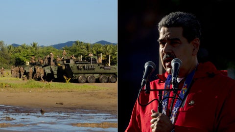 Foto X: USMC (U.S. Marines)/ Nicolás Maduro - Foto EFE
