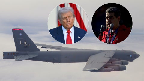 Bombardero estadounidense/ Donald Trump - Fotos AFP/ Nicolás Maduro - Foto EFE