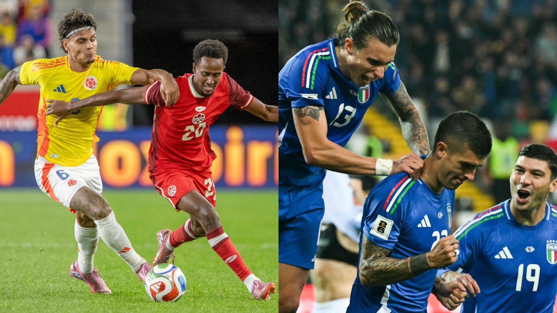 Colombia, Canadá e Italia en última fecha FIFA. (EFE y AFP)