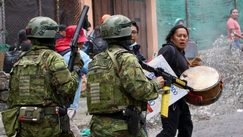 Fuerzas Armadas en las manifestaciones del paro indígena en Ecuador - Foto EFE