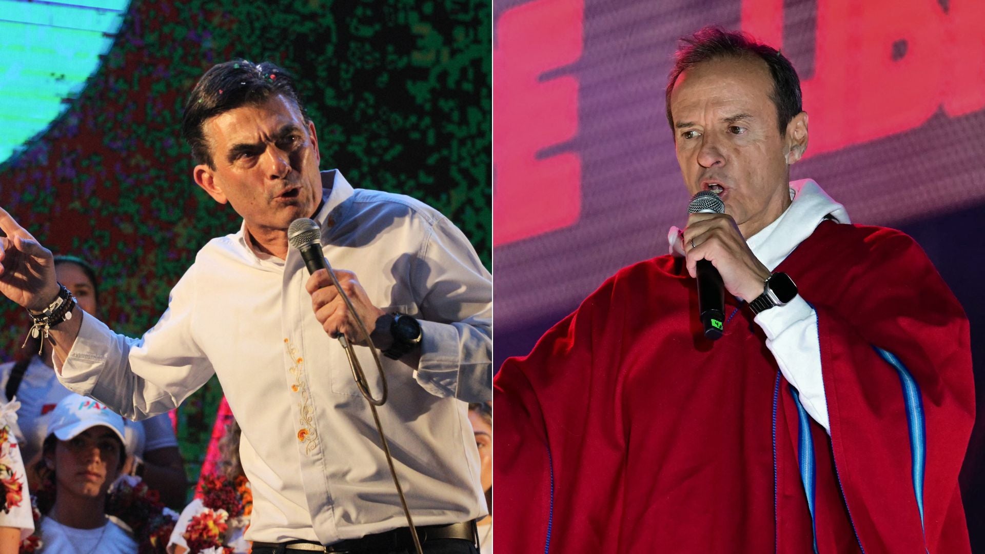 Rodrigo Paz y Jorge Quiroga, candidatos a la segunda vuelta por la presidencia en Bolivia - Fotos: AFP