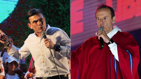 Rodrigo Paz y Jorge Quiroga, candidatos a la segunda vuelta por la presidencia en Bolivia - Fotos: AFP