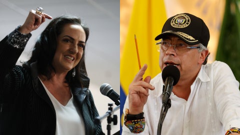 María Fernanda Cabal y Gustavo Petro | Foto: EFE