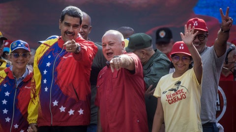Maduro, Cabello y los hermanos Rodríguez (EFE)