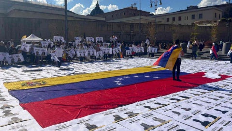 Manifestación de venezolanos en Roma