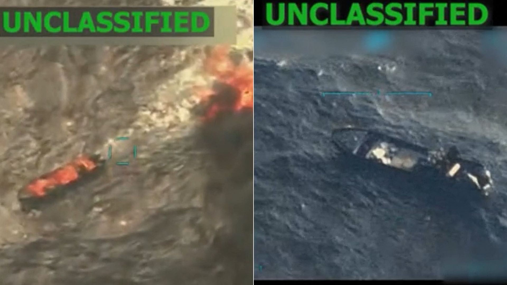 Capturas de videos subidos por Trump sobre ataques en aguas del Caribe - Fotos AFP