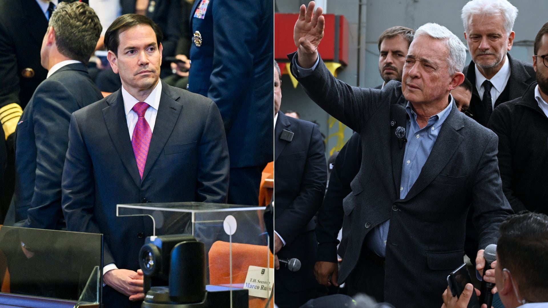 Marco Rubio/ Álvaro Uribe - Foto AFP