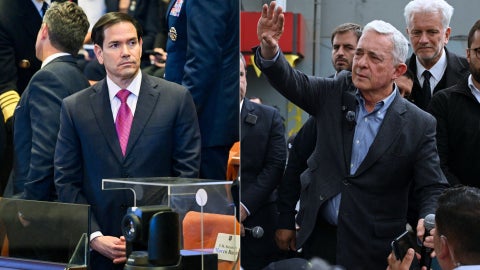 Marco Rubio/ Álvaro Uribe - Foto AFP