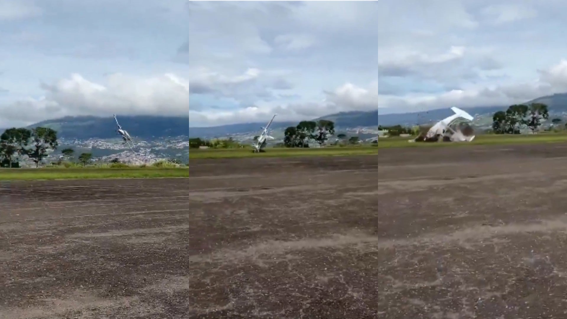 Avioneta se estrella en aeropuerto de Táchira / FOTO: Captura de pantalla