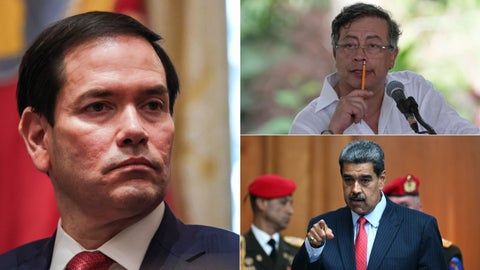 Marco Rubio, Gustavo Petro y Nicolás Maduro
