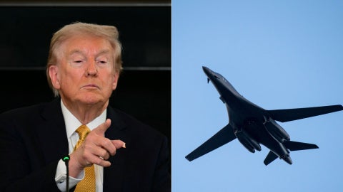 Donald Trump/ Avión de combate estadounidense - Fotos AFP