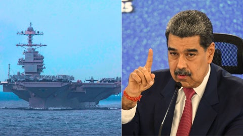 USS Gerald R. Ford/ Nicolás Maduro - Fotos AFP