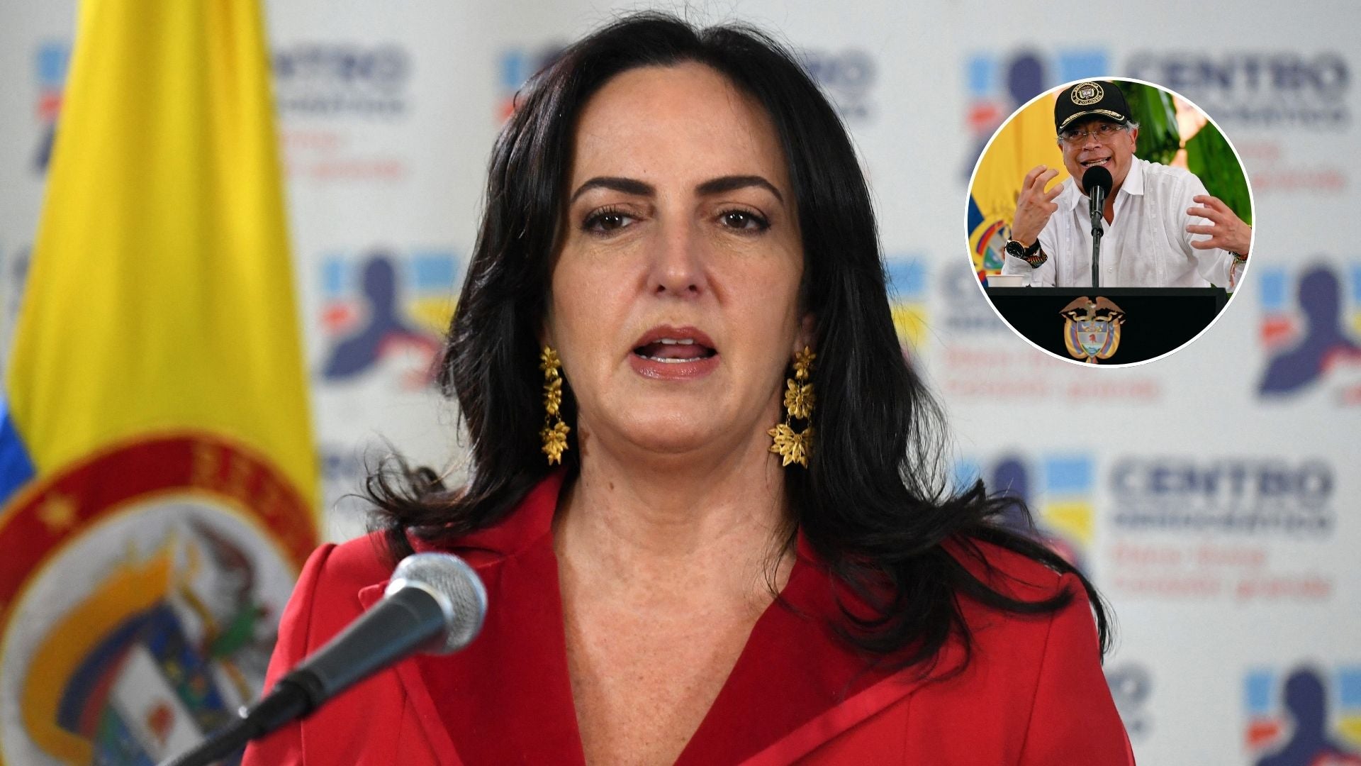 María Fernanda Cabal y Gustavo Petro - Fotos: AFP