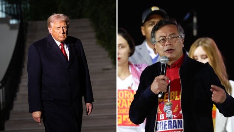 El presidente de Estados Unidos, Donald Trump y el presidente de Colombia, Gustavo Petro-Foto: EFE