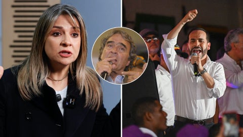 Vicky Dávila (EFE), Sergio Fajardo (EFE) y Abelardo de la Espriella (AFP)