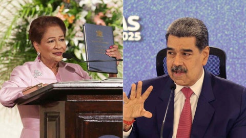 Kamla Persad-Bissessar y Nicolás Maduro - EFE
