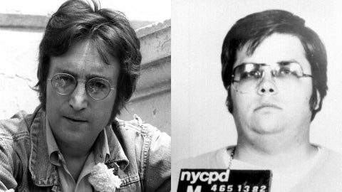 El cantante John Lennon y su asesino, Mark David Chapman | Fotos: AFP - EFE