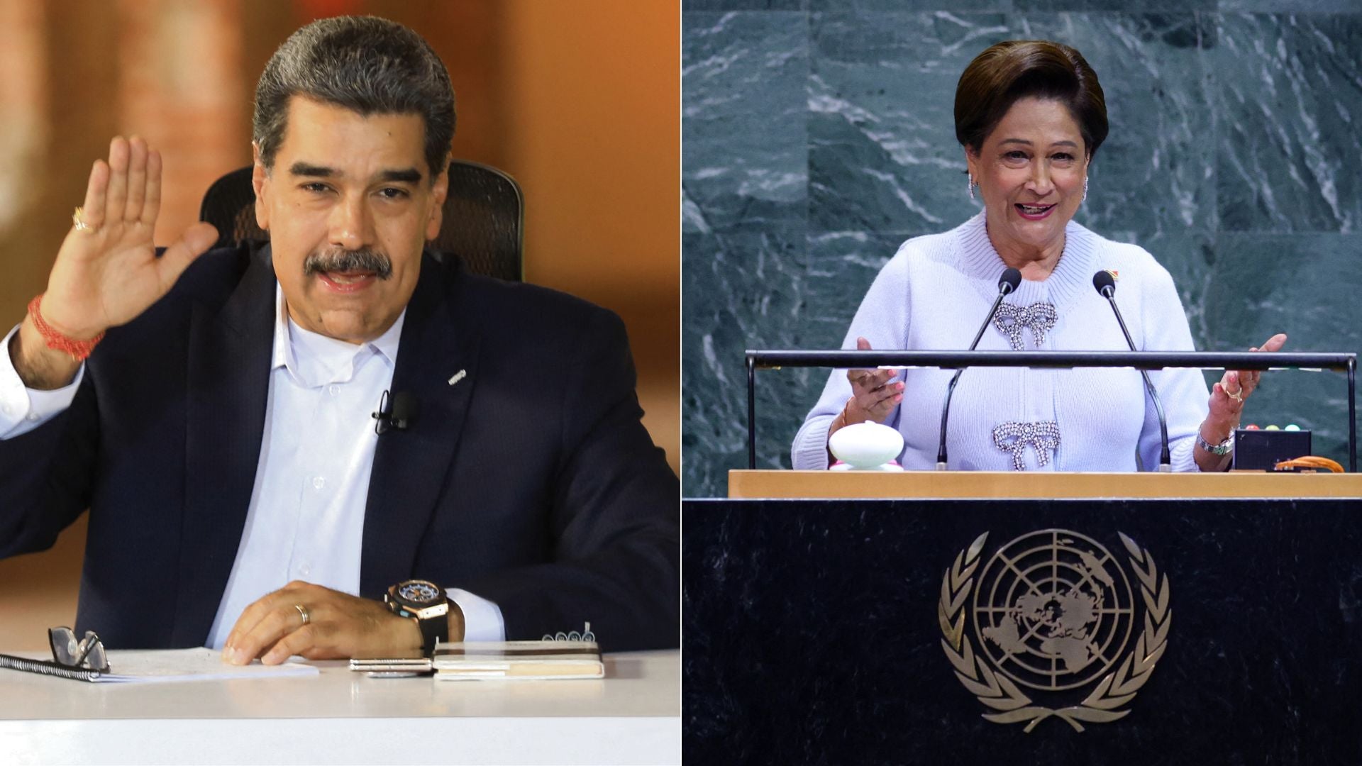 Maduro y primera ministra de Trinidad y Tobago - Fotos: AFP