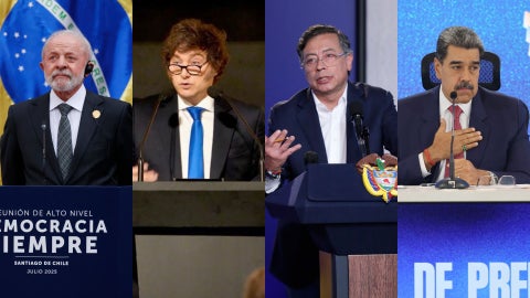 Lula da Silva, Javier Milei, Gustavo Petro y Nicolás Maduro (EFE)