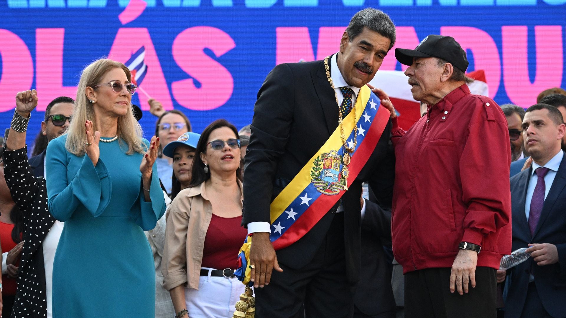 Nicolás Maduro y Daniel Ortega (AFP)