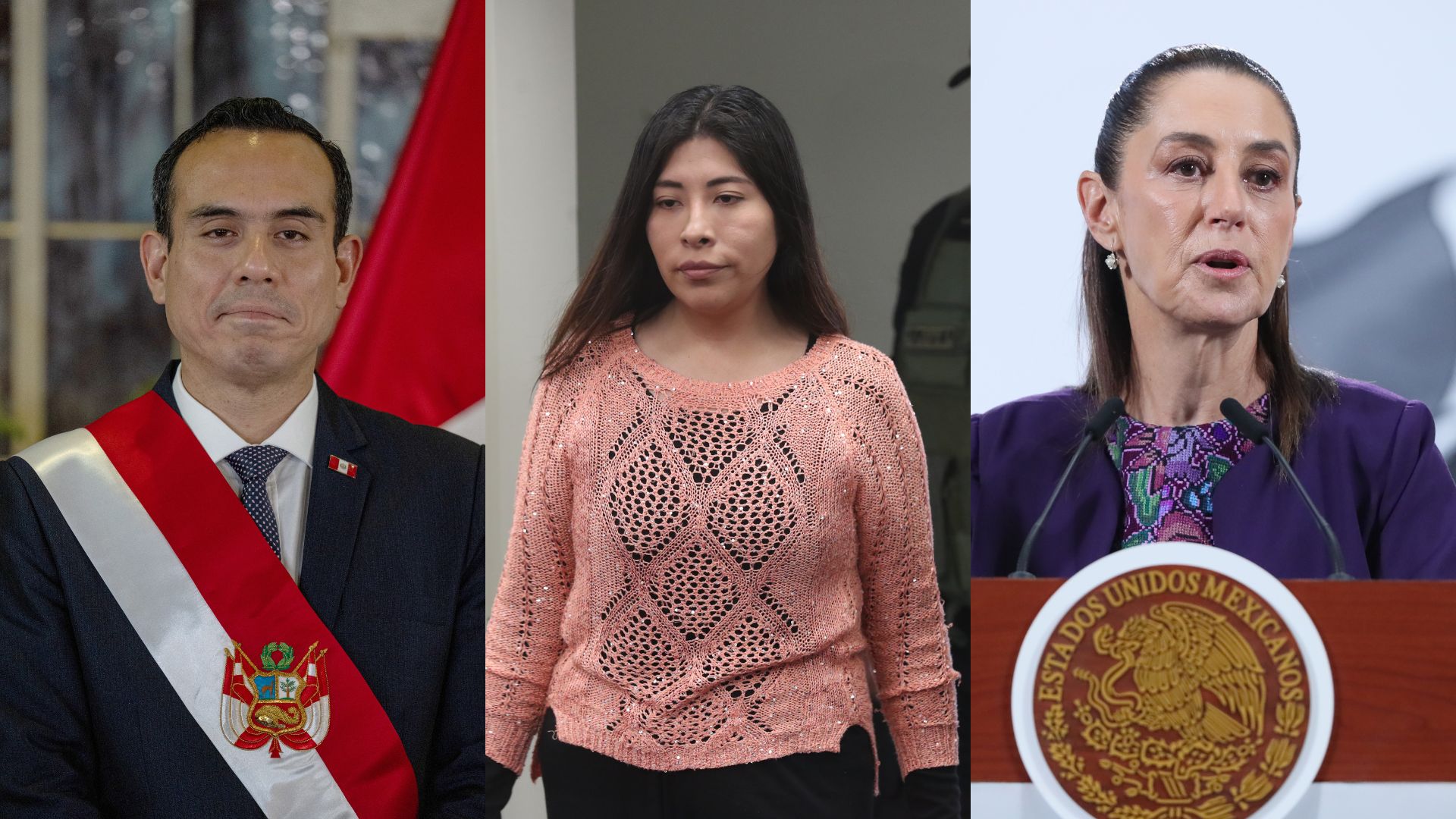 José Jeri - Betssy Chávez - Claudia Sheinbaum (EFE)