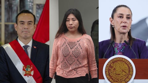 José Jeri - Betssy Chávez - Claudia Sheinbaum (EFE)