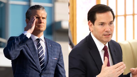 El secretario de Estado, Marco Rubio, y el secretario de Defensa, Pete Hegseth. (EFE)