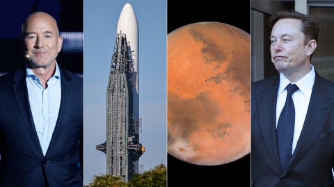 Jeff Bezos/ New Glenn/ Marte/ Elon Musk - Fotos EFE