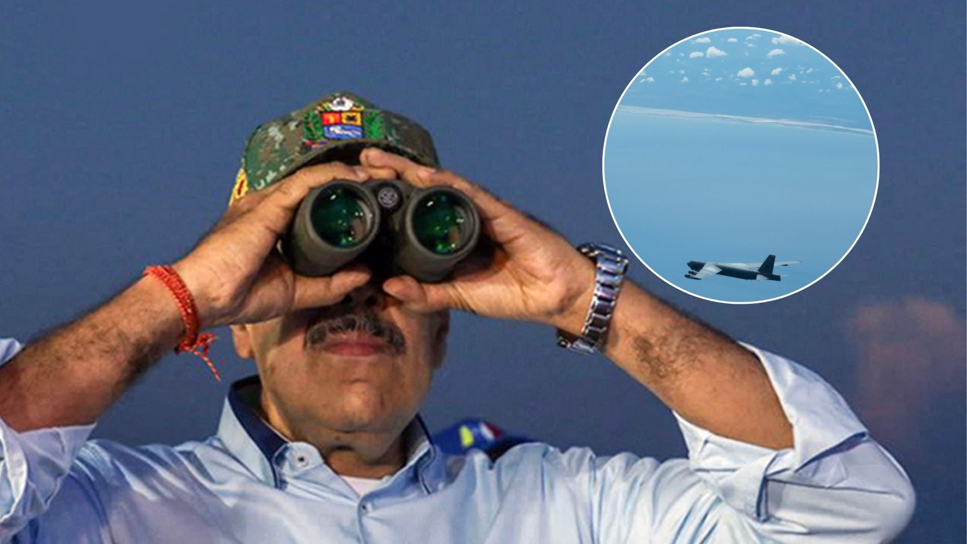 Nicolás Maduro - Foto EFE/ Bombardero B-52 frente a Venezuela - Foto X: @AFGlobalStrike