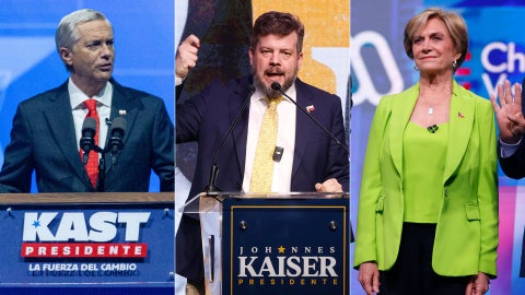 José Antonio Kast/ Evelyn Matthei/ Johannes Kaiser - Fotos EFE