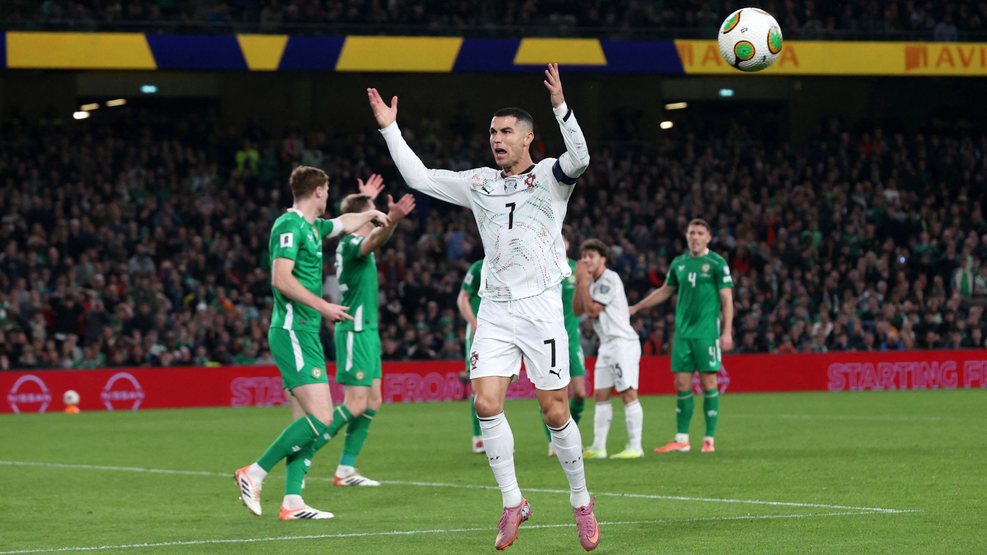 Cristiano Ronaldo en el juego entre Portugal e Irlanda - Foto: AFP