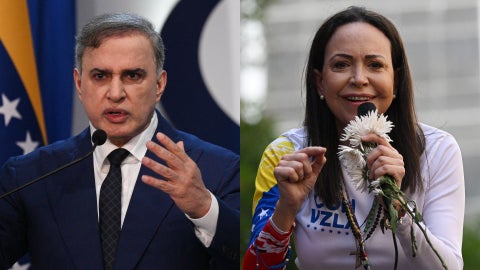 Tarek William Saab - María Corina Machado (AFP)
